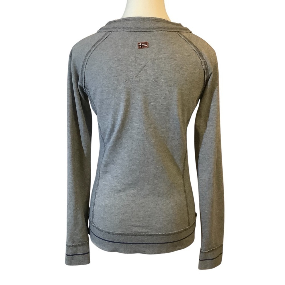 Napapijri Logo Sweatshirt Women’s Size S Grey Cotton Stretch Graphic Pullover - Picture 3 of 15